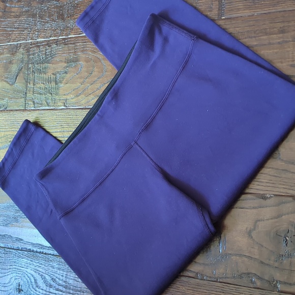 lululemon athletica Pants - LULULEMON I Purple and Black Reversible Capri Workout Yoga Running Leggings, 8